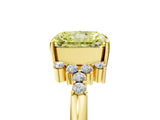 Yellow gold Fancy Yellow Radiant Cut Diamond Ring with Side Stones and Four-Prong Setting_103