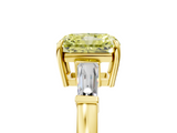 Yellow gold Fancy Yellow Radiant  Cut Diamond Ring with Tapered Baguette Side Stones in Four-Prong Setting_8