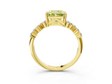 Yellow gold Fancy Yellow Radiant Cut Diamond Scattered Round Accent Ring with Prong Setting_15