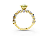 Yellow gold Fancy Yellow Radiant Cut Diamond Side Stone Engagement Ring with Four-Prong Setting_27