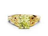 Yellow gold Fancy Yellow Radiant Cut Diamond Solitaire Celtic Knot Ring with Four-Prong Setting_41