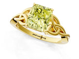 Yellow gold Fancy Yellow Radiant Cut Diamond Solitaire Celtic Knot Ring with Four-Prong Setting_42