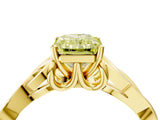 Yellow gold Fancy Yellow Radiant Cut Diamond Solitaire Celtic Knot Ring with Four-Prong Setting_45