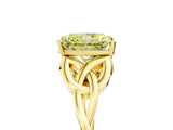 Yellow gold Fancy Yellow Radiant Cut Diamond Solitaire Celtic Knot Ring with Four-Prong Setting_46