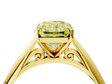 Yellow gold Fancy Yellow Radiant Cut Diamond Solitaire Engagement Ring with Cathedral Setting and Four-Prong Mount_102