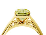 Yellow gold Fancy Yellow Radiant Cut Diamond Solitaire Engagement Ring with Cathedral Setting and Four-Prong Mount_28