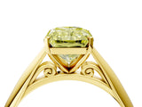 Yellow gold Fancy Yellow Radiant Cut Diamond Solitaire Engagement Ring with Cathedral Setting and Four-Prong Mount_82