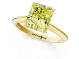 Yellow gold Fancy Yellow Radiant Cut Diamond Solitaire Engagement Ring with Classic Band and Four-Prong Setting_25
