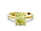 Yellow gold Fancy Yellow Radiant Cut Diamond Solitaire Engagement Ring with Round Band and Four-Prong Setting_114