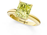 Yellow gold Fancy Yellow Radiant Cut Diamond Solitaire Engagement Ring with Round Band and Four-Prong Setting_115