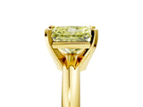 Yellow gold Fancy Yellow Radiant Cut Diamond Solitaire Engagement Ring with Round Band and Four-Prong Setting_119