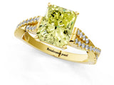 Yellow gold Fancy Yellow Radiant Cut Diamond Solitaire Engagement Ring with Twisted Pavé Band and Four-Prong Setting_45