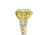 Yellow gold Fancy Yellow Radiant Cut Diamond Solitaire Engagement Ring with Twisted Pavé Band and Four-Prong Setting_49