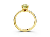 Yellow gold Fancy Yellow Radiant Cut Diamond Solitaire Pavé Engagement Ring with Round Band and Prong Setting_16