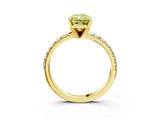 Yellow gold Fancy Yellow Radiant Cut Diamond Solitaire Pavé Engagement Ring with Round Band and Prong Setting_82