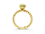 Yellow gold Fancy Yellow Radiant Cut Diamond Solitaire Ring with Beaded Band and Prong Setting_314