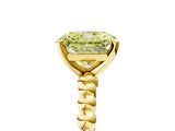 Yellow gold Fancy Yellow Radiant Cut Diamond Solitaire Ring with Beaded Band and Prong Setting_316
