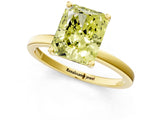 Yellow gold Fancy Yellow Radiant Cut Diamond Solitaire Ring with Classic Band and Four-Prong Setting_1