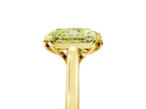 Yellow gold Fancy Yellow Radiant Cut Diamond Solitaire Ring with Flower Prong Setting and Classic Band_86