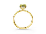 Yellow gold Fancy Yellow Radiant Cut Diamond Solitaire Ring with Four-Prong Setting and Pavé Band_6