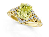 Yellow gold Fancy Yellow Radiant Cut Diamond Solitaire Ring with Hidden Halo and Pavé Band_28