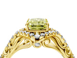 Yellow gold Fancy Yellow Radiant Cut Diamond Solitaire Ring with Hidden Halo and Pavé Band_31