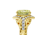 Yellow gold Fancy Yellow Radiant Cut Diamond Solitaire Ring with Hidden Halo and Pavé Band_32