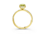 Yellow gold Fancy Yellow Radiant Cut Diamond Solitaire Ring with Pavé Band and Hidden Halo_18