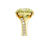 Yellow gold Fancy Yellow Radiant Cut Diamond Solitaire Ring with Pavé Band and Prong Setting_17