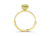 Yellow gold Fancy Yellow Radiant Cut Diamond Solitaire Ring with Pave Band and Four Prong Setting_94