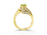 Yellow gold Fancy Yellow Radiant Cut Diamond Solitaire Ring with Prong Setting and Twisted Pavé Band_3