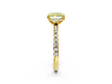Yellow gold Fancy Yellow Radiant Cut Diamond Solitaire Ring with Round  Pavé Band and Four-Prong Setting_50