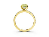 Yellow gold Fancy Yellow Radiant Cut Diamond Solitaire Ring with Round  Pavé Band and Four-Prong Setting_51