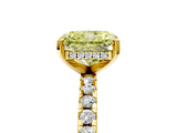 Yellow gold Fancy Yellow Radiant Cut Diamond Solitaire Ring with Round  Pavé Band and Four-Prong Setting_53