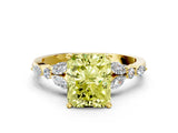 Yellow gold Fancy Yellow Radiant Cut Diamond Solitaire Ring with Side Stones and Four-Prong Setting_88