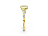 Yellow gold Fancy Yellow Radiant Cut Diamond Solitaire Ring with Side Stones and Four-Prong Setting_90