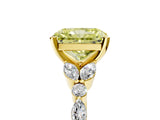 Yellow gold Fancy Yellow Radiant Cut Diamond Solitaire Ring with Side Stones and Four-Prong Setting_93