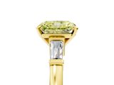 Yellow gold Fancy Yellow Radiant  Cut Diamond Solitaire Ring with Tapered Baguette Accents and Four-Prong Setting_30