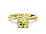 Yellow gold Fancy Yellow Radiant Cut Diamond Solitaire Ring with Thin Band and Prong Setting_12
