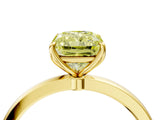 Yellow gold Fancy Yellow Radiant Cut Diamond Solitaire Ring with Thin Band and Prong Setting_16