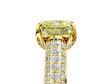 Yellow gold Fancy Yellow Radiant Cut Diamond Solitaire Ring with Three-Row Pavé Band and Four-Prong Setting_41