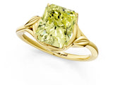 Yellow gold Fancy Yellow Radiant Cut Diamond Solitaire Ring with Twist Band and Four-Prong Setting_145
