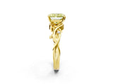 Yellow gold Fancy Yellow Radiant Cut Diamond Solitaire Ring with Twisted Band and Prong Setting_201