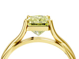 Yellow gold Fancy Yellow Radiant Cut Diamond Solitaire Twist Band Prong Setting Ring_59