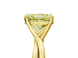 Yellow gold Fancy Yellow Radiant Cut Diamond Solitaire Twist Band Prong Setting Ring_60