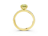 Yellow gold Fancy Yellow Radiant  Cut Diamond Solitaire with Pave Band and Four-Prong Setting 3