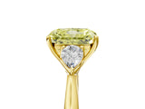 Yellow gold Fancy Yellow Radiant Cut Diamond Three-Stone Ring with Pear Side Stones and Four-Prong Setting_76