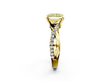 Yellow gold Fancy Yellow Radiant  Cut Diamond Twist Band Solitaire with Prong Setting_57