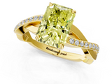 Yellow gold Fancy Yellow Radiant  Cut Diamond Twisted Band Engagement Ring with Prong Setting_4