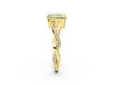 Yellow gold Fancy Yellow Radiant  Cut Diamond Twisted Band Engagement Ring with Prong Setting_5